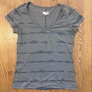 Maison Jules Gray Cloud Short Sleeve V-Neck Casual Tee